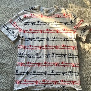Champion Over Logo Tee White